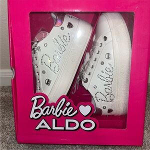 Aldo women White and Silver Barbie Sneakers